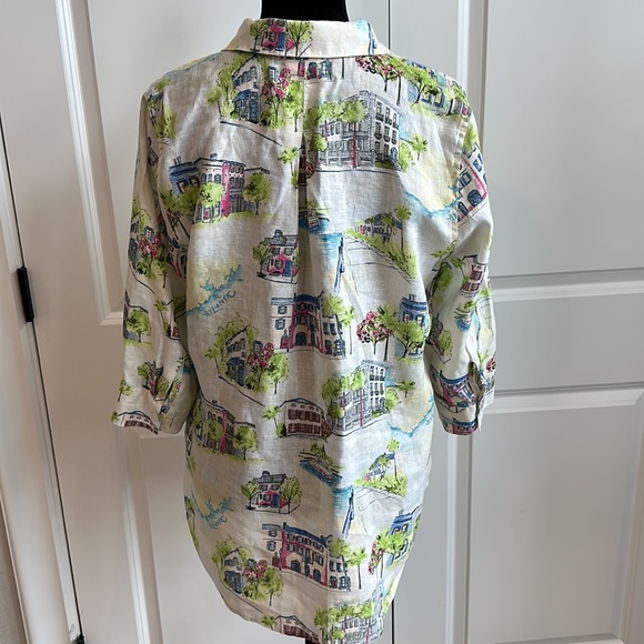 Chico's 100% Linen, No Iron European Coastal Inspire Button Down Top - Picture 9 of 11